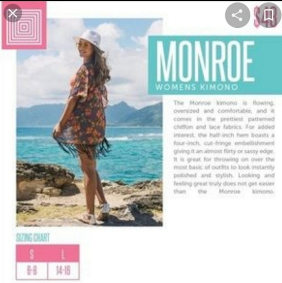 Lularoe Monroe S Maroon With Beige Flowers Black Fringe NWT - Picture 8 of 10